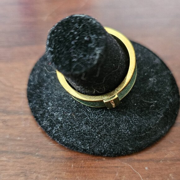 Coach Signature Green and Gold Ring Size 8 - Picture 2 of 3